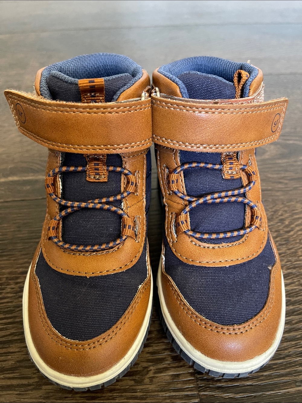 Stride Rite Kids Porter Boot, Navy and Tan Toddler Boy boots size 8